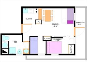 Appartment/Flat - TERMIGNON - APPARTEMENT 6 PERS. 30.03 M² + GARAGE EN SOUS-SOL